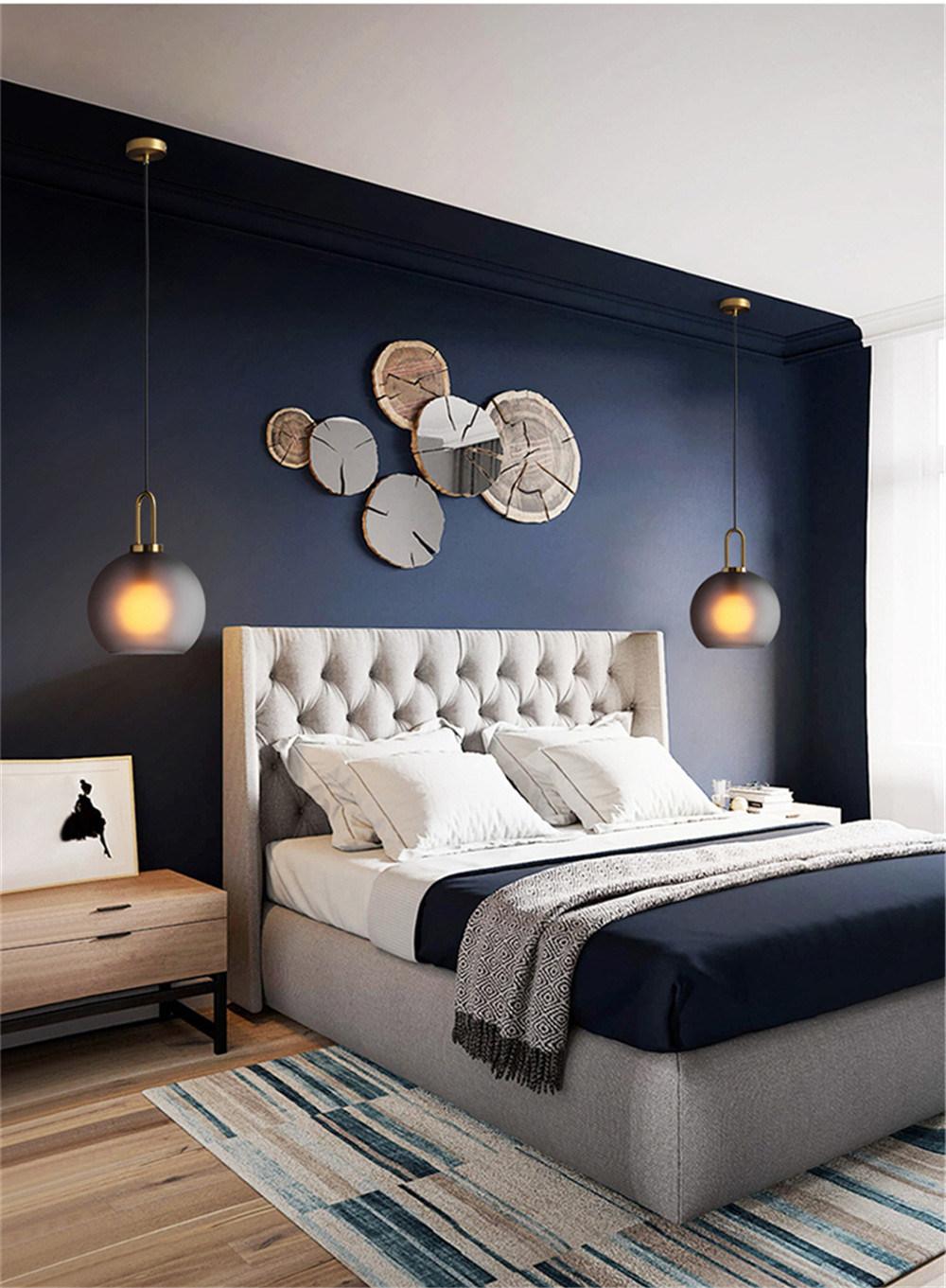 American Retro Decor Glass Pendant Lights Industrial Loft Bedroom Kitchen Hanging Lighting Art Smoke Glass Suspension Lights