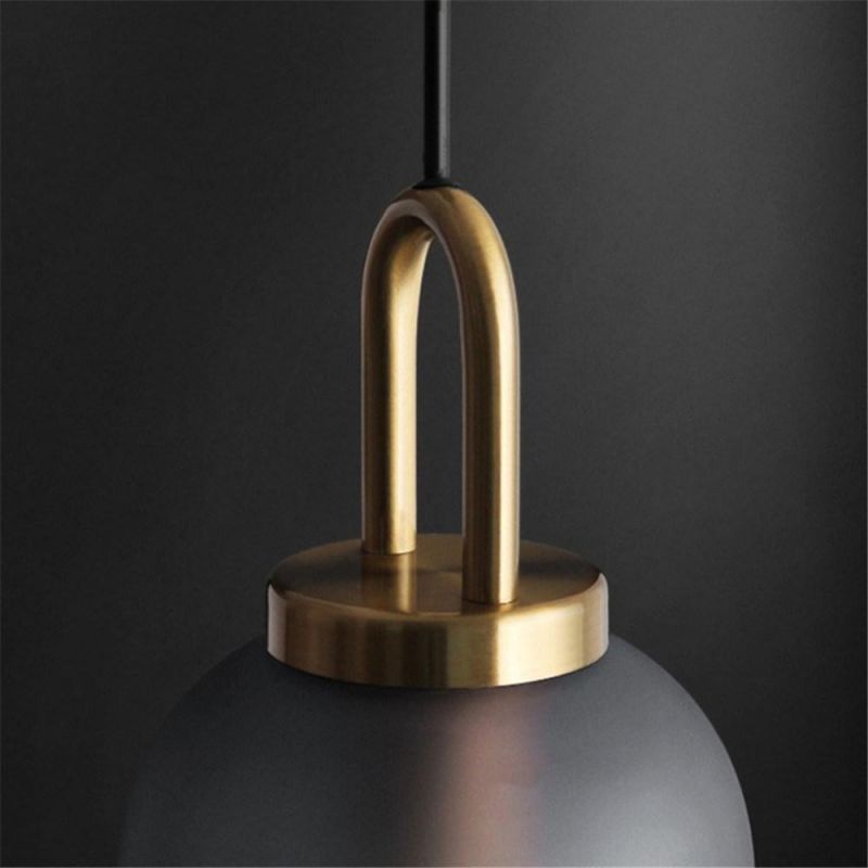 American Retro Decor Glass Pendant Lights Industrial Loft Bedroom Kitchen Hanging Lighting Art Smoke Glass Suspension Lights