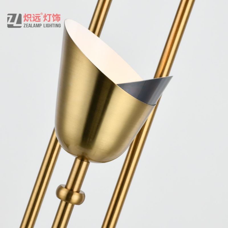 Indoor Modern Luxury Brass Color Standing Lamp Light for Hotel