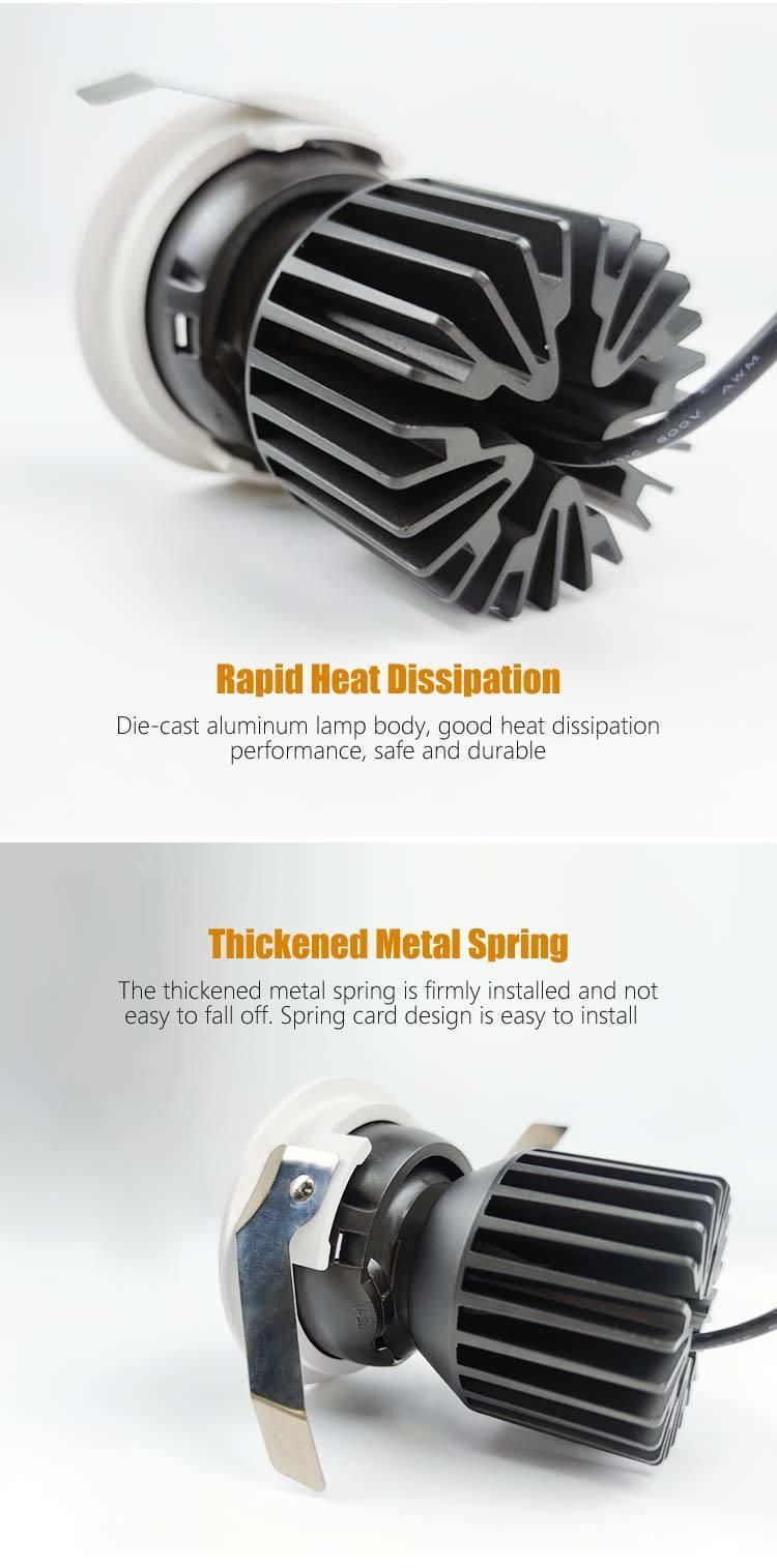 5star Hotel China Factory Aluminum Anti-Glare COB Down Lights for Living Room Mall Hotel Down Lights