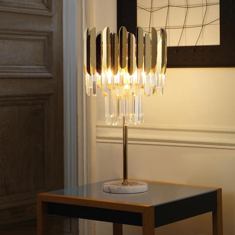 Luxury Modern Crystal Gold Stand Floor Lamp LED for Bedroom Living Room Crystal Floor Lamp (WH-MFL-79)