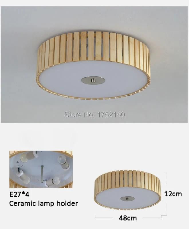 Handmade Bamboo Ceiling Lights. Round D48cm Living Room Bedroom Art Deco Lighting (WH-WA-32)