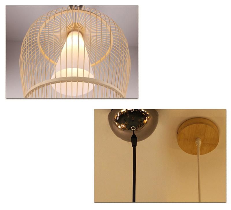 Bamboo Lantern Wood Decoration Hanging Light Fixture Chandelier