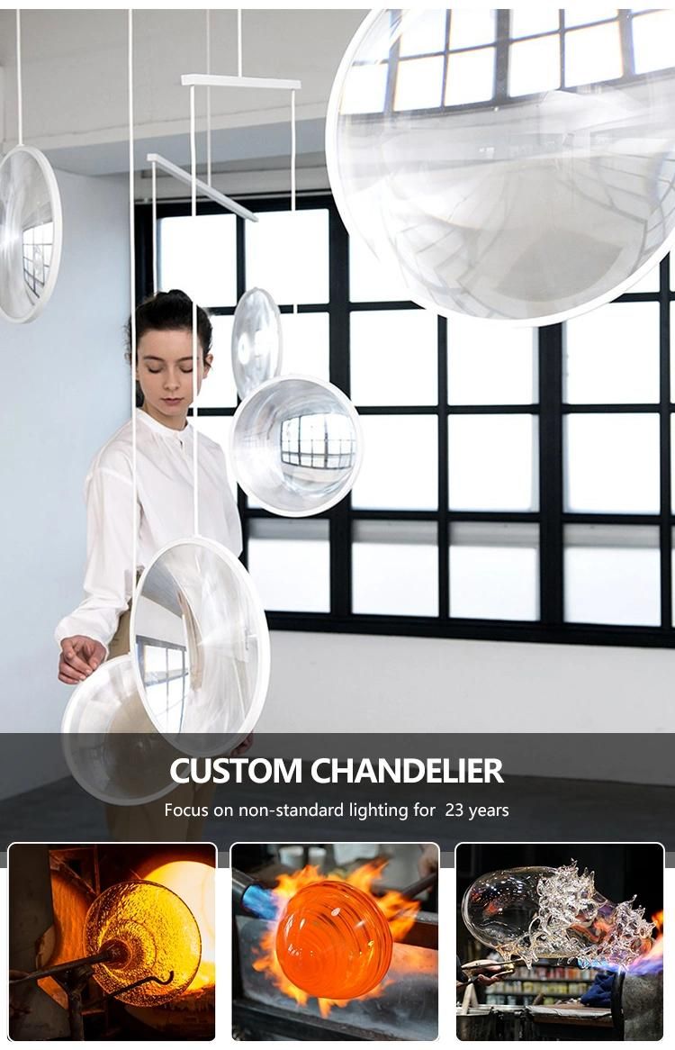 Professional Factory Banquet Hall Villa Department Large Luxury Glass LED Chandelier Lamp