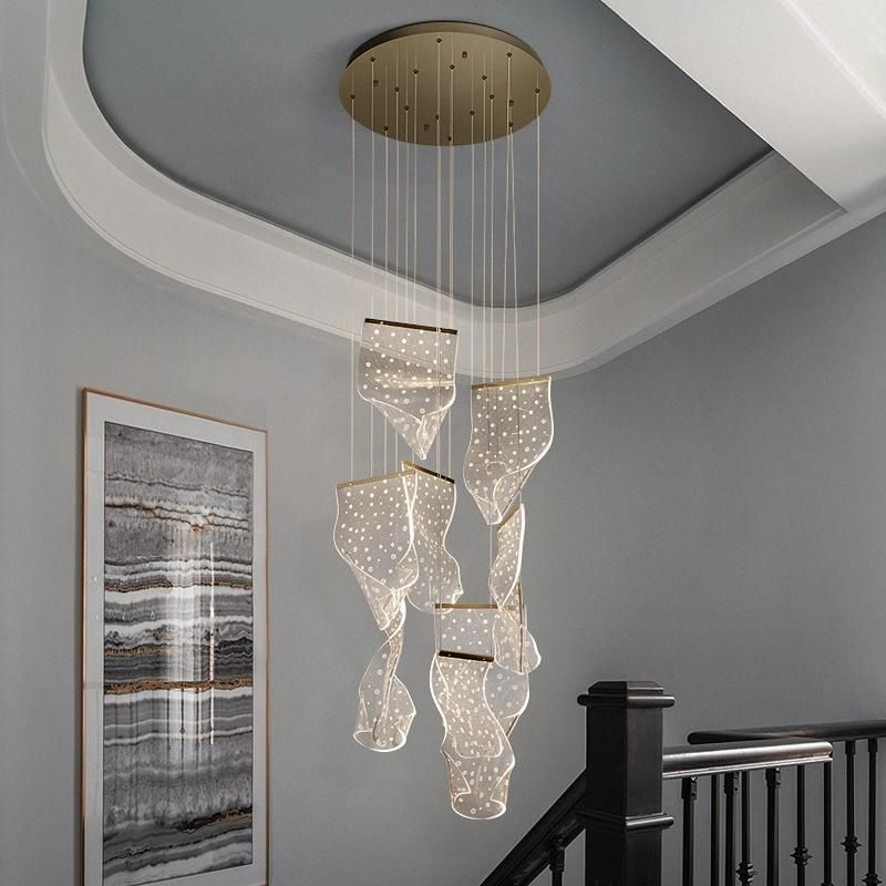 Artistic Stair Lamp Large Pendant Lamp Chandelier Hotel Lobby Lamp Chandelier