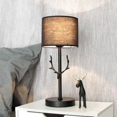 LED Antler Table Lamp Nordic Dimmable Desk Lamp Bedroom Bedside Hotel Black Study Lamp (WH-VTB-27)