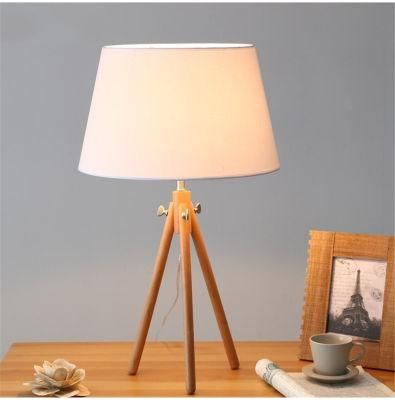 Simple Wood Bedroom Table Lamp Creative Fashion Nordic Pastoral Bedside Lamp Modern Living Room Decor Solid Wood Study Desk Lamp