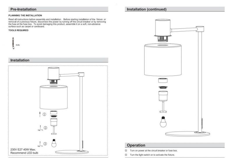 Nortic Modren Simple LED Gradient Smoke Glass Desklight Decoration Creative Bedside Reading Study Table Lamp