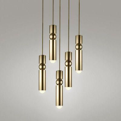 Nordic Simple Gold Pendant Light Loft Single Long Wire Light Head Bedside Kitchen Drop LED Pendant Light (WH-AP-253)