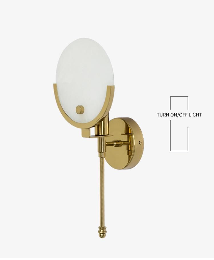 Living Room Marble Modern Wall Light in Brass