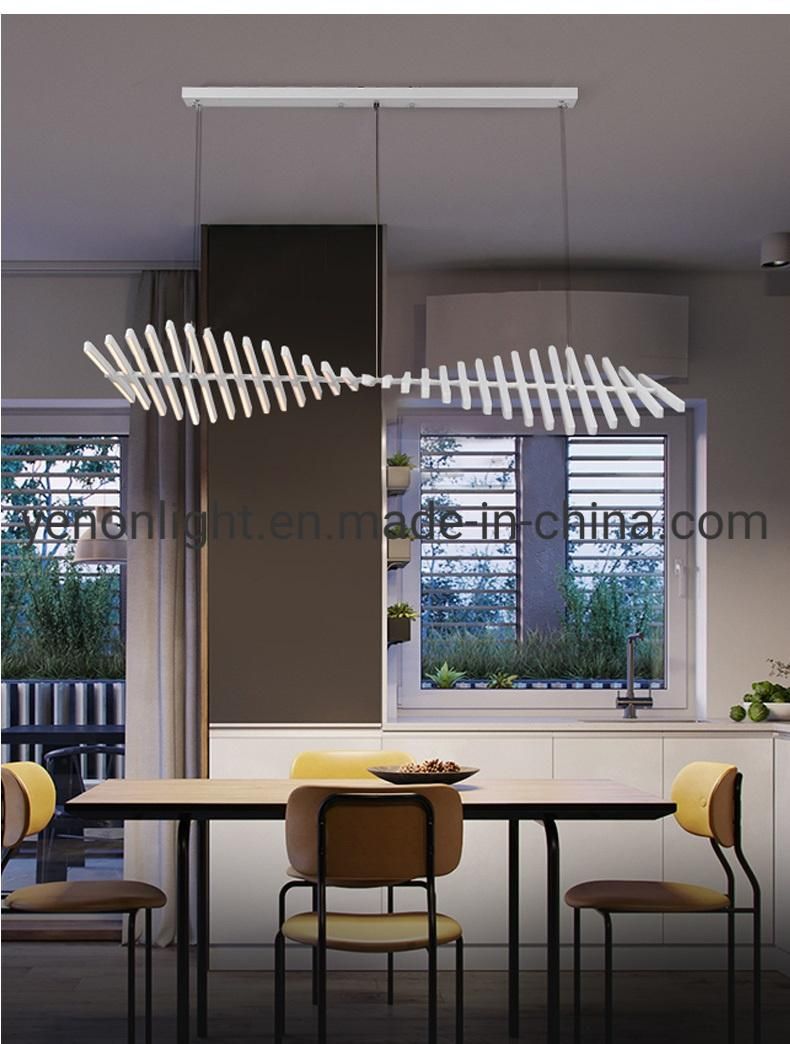 Piano Key Lamp Body Design Fishbone Style LED Iiron Pendant Light