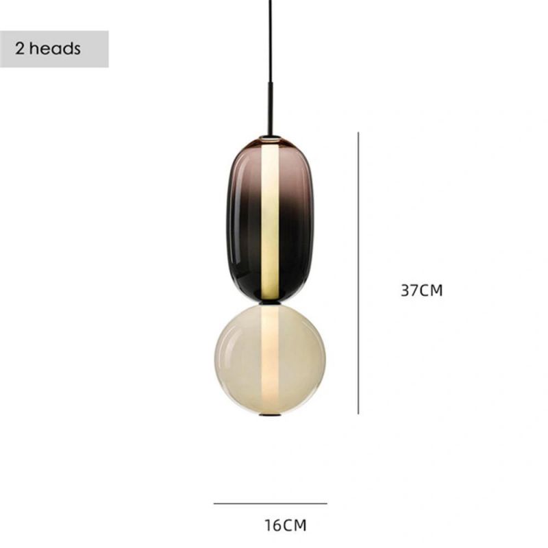 Glass Ball LED Pendant Lamp Bedside Bar Cafe Hanging Lights Candy Cartoon Home Decor Pendant Lights