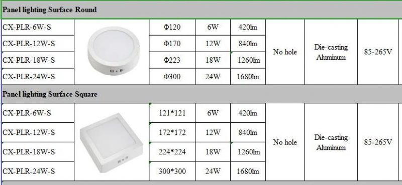Wholesale Cheap Outdoor LED Surface Panel Light Flat 6W