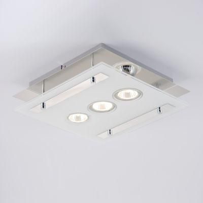How Bright Nordic Style Glass Square Shade Ceiling GU10 Promotion Item for Home Living Room Ceiling Lamp