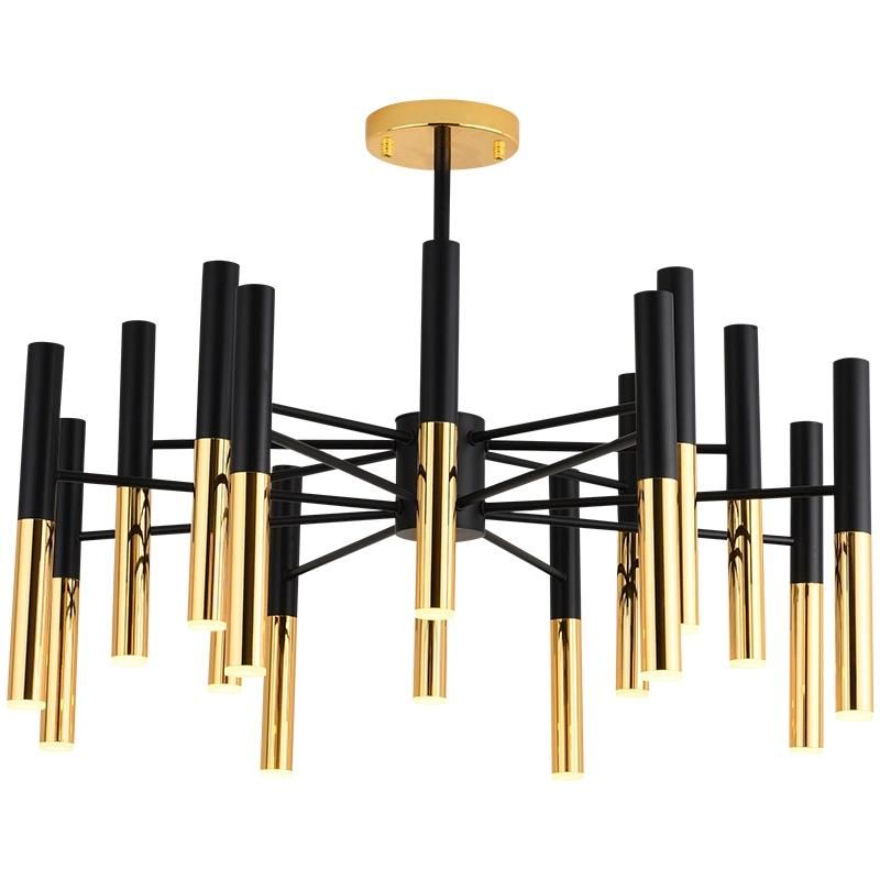 Golden Living Room Chandelier Simple Modern Dining Room Lamp Creative LED Pendant Light