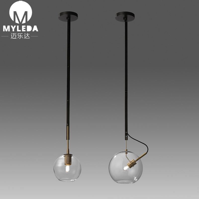 Handmade Clear Hanging Lamps Guestroom Decorative Glass Pendant Light