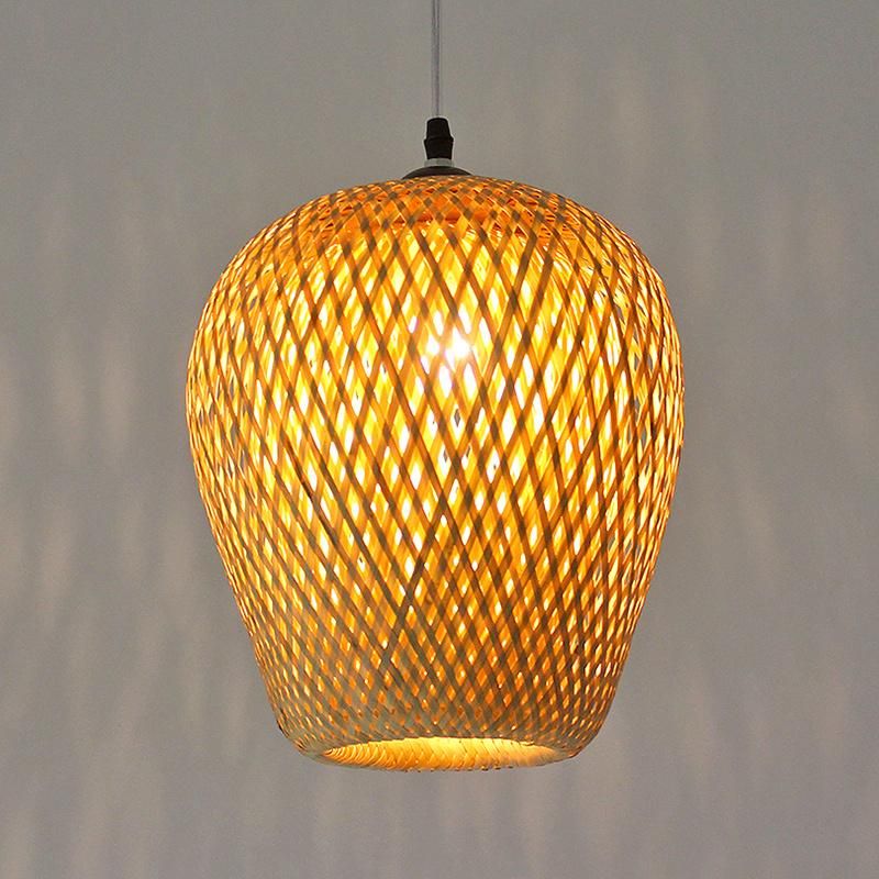 Chinese Hand Knitted Bamboo Art Pendant Lights Restaurant Caf Loft Hanging Pendant Lamp Fixture (WH-WP-37)