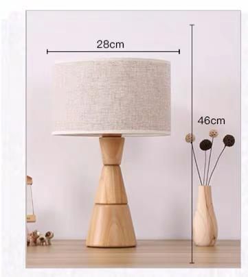 Creative Japanese Log Table Lamp Bedroom Bedside Living Room Simple Modern Warm Light Retro Solid Wood Dimming Table Lamp