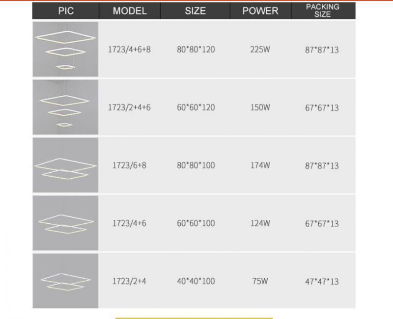 Modern Individual Acrylic Pendant Lights Square Pendant Lamp (WH-AP-37)