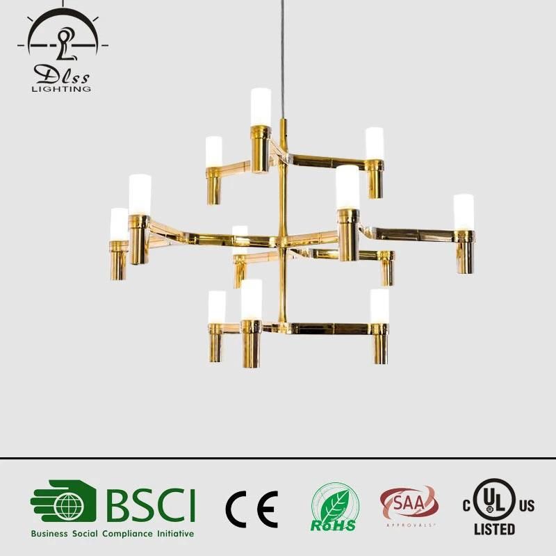 Modern LED Creative Personality Crown 12 Glass Hanging Lamps Chandelier