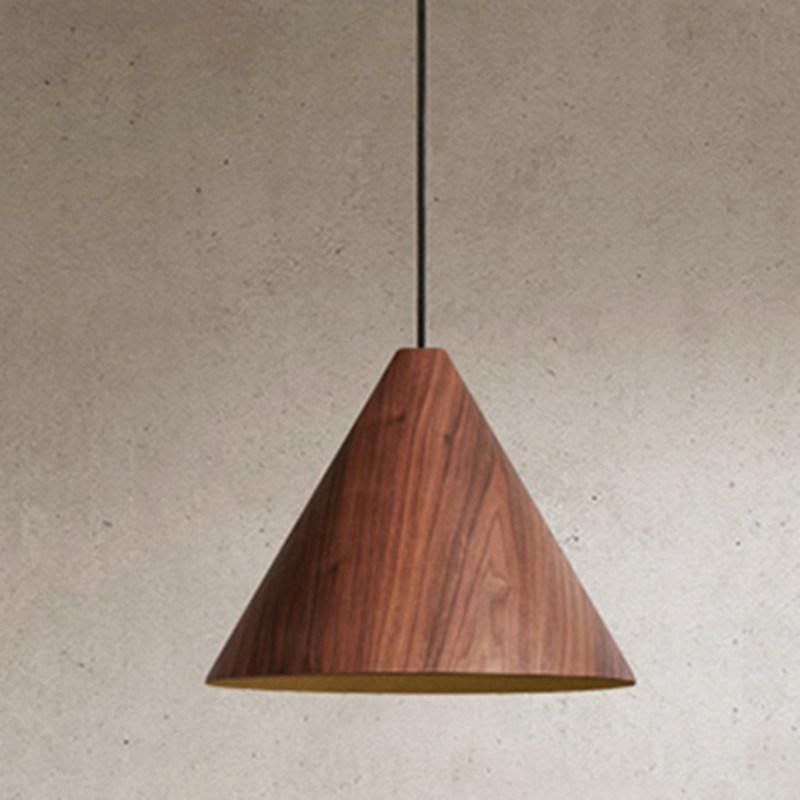 Modern Small Pendant Lights Loft for Hall Porch Nordic Kelsey Wooden Cone Pendant Lamp (WH-AP-292)