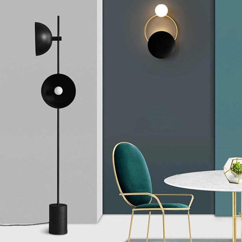 Black Wrought Iron LED Lights Living Room Vertical Floor Lamp Art Bedside Lamp (WH-MFL-39)