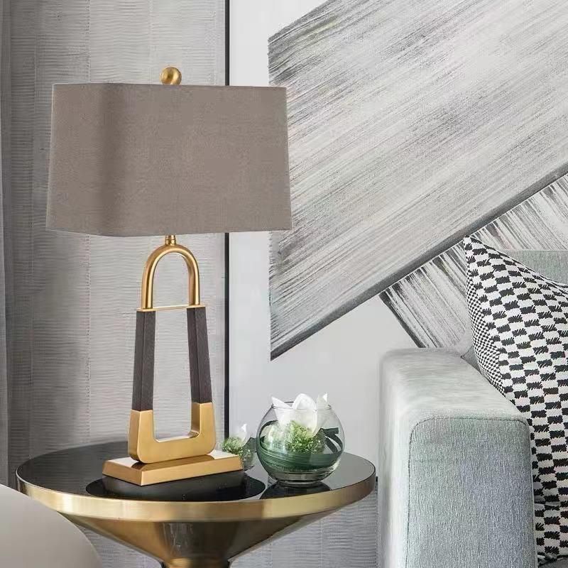 Nordic Lamp Modern Living Room Creative Iron Light Luxury Hotel Bedroom Bedside Table Lamp Simple Study Model Room Lamp