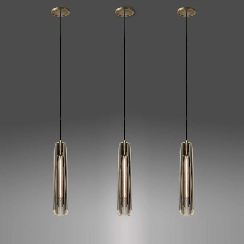 Europe Gold Crystal Vertical Pendant Light Lighting for Living Dining Room Kitchen Hallway Tube Lights (WH-GP-54)