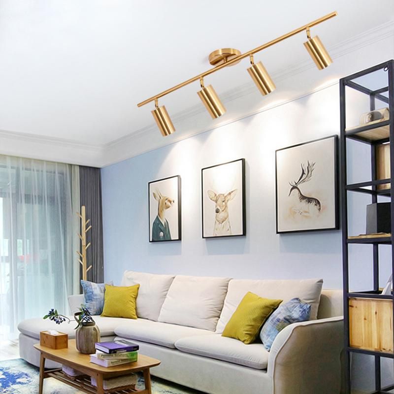 Nordic Living Room Dining Room Brass Color Pendant Lamp Creative LED Spotlight