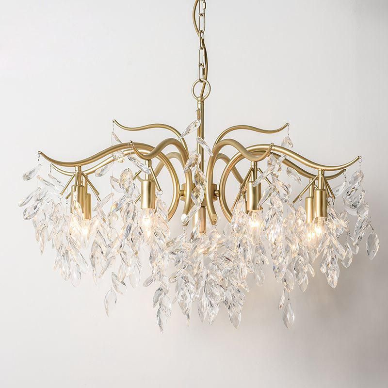 Chandelier Living Room Dining Room Lamp All Copper Crystal Lamp
