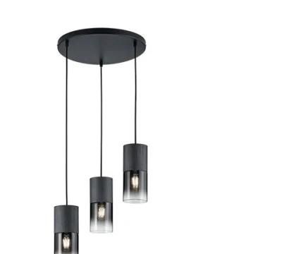 New Modern Decorative Three Shades E27 American Style Black Glass Pendant Lighting