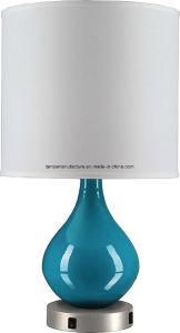 UL/cUL Blue Metal Table Lamp with on/off Base Switch