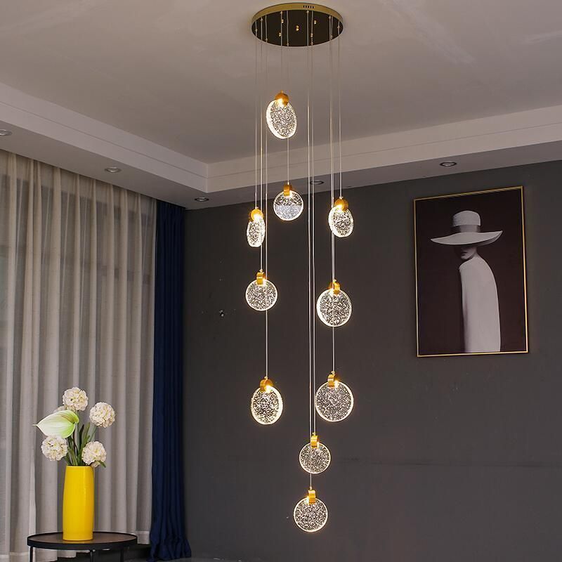 Nordic Modern Art Design Family and Hotel Round Ceiling LED Pendant Lamp 220V 132W Minimalist Art Ring Chandelier