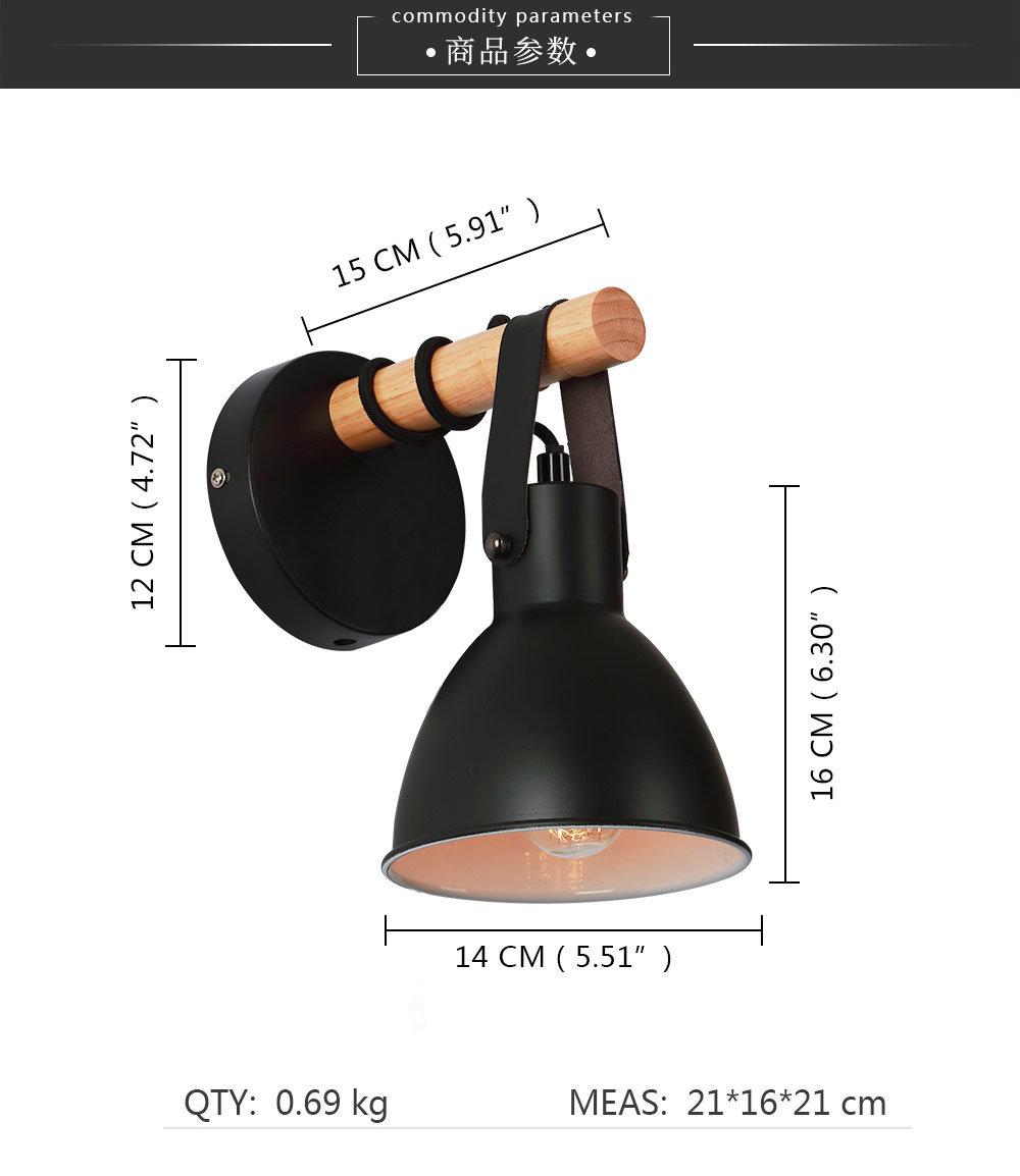 Home Bedroom Walkway Living Room Office Wooden Metal Wall Light Plug in (WH-OR-36)