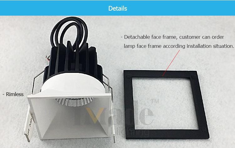 Square 10W 15W 3000K LED Reccesed Light with Single Double Triple Frame LED Downlight