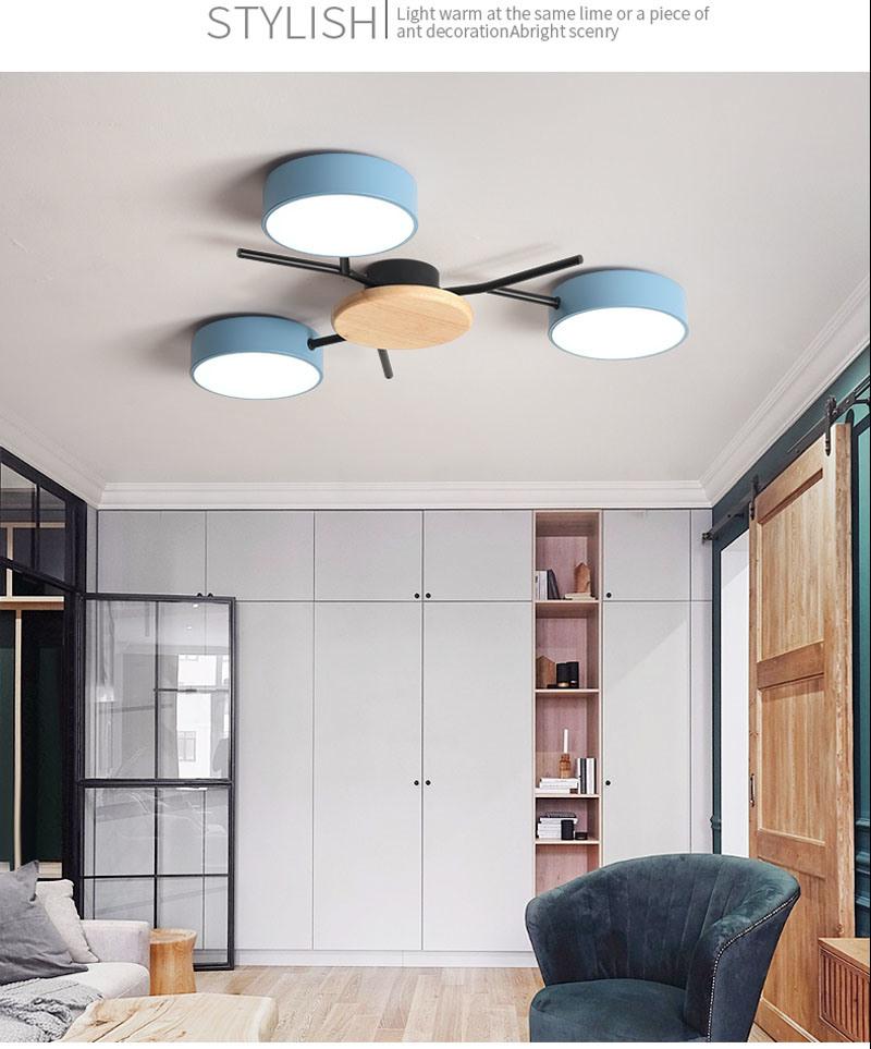 Modern Living Room LED Lamp Nordic Style Bedroom LED Wood Ceiling Flush Mount Light (WH-WA-15)