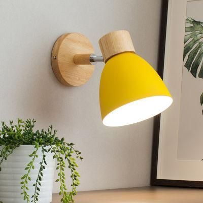 Wooden Wall Lights Bedside E27 Bulb Wall Lamp Modern LED Wall Lamp (WH-OR-169)