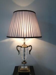 Phine 90247 Clear Crystal Table Lamp with Fabric Shade