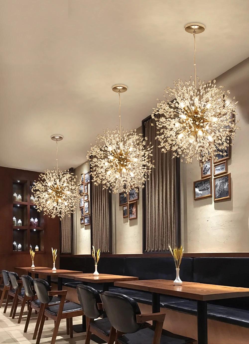 Modern Crystal LED G9 Dandelion Chandelier Lighting for Dining Room / Restaurant / Shops