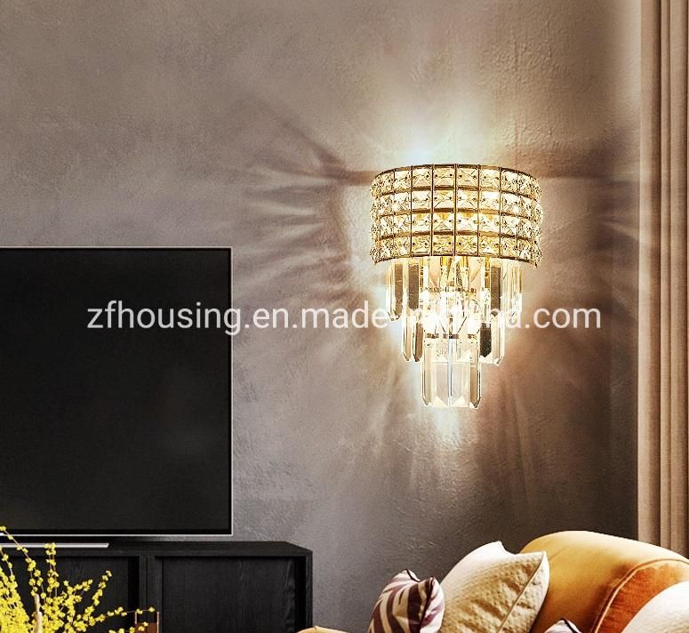 Wall Lamp Bedroom Living Room Decorative Golden Crystal Lighting Wall Lamp for Home Sitting Room