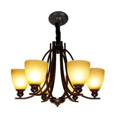 Villa Metal Light Fixtures American Retro Style Iron Chandelier Lighting