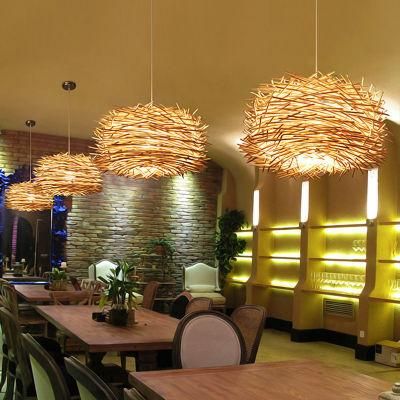 Wicker Pendant Light Shade Haging Lamp for Kitchen Restaurant Lighting Fixtures (WH-WP-10)