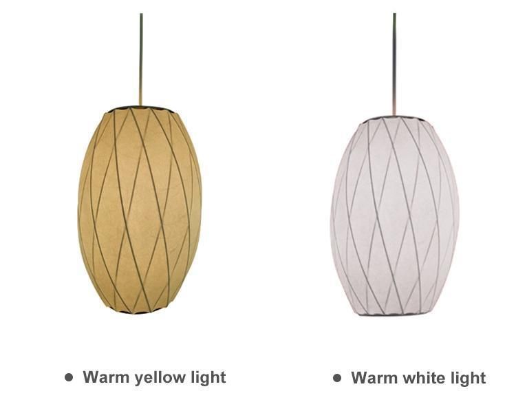 Chinese Customized Luxury Modern Foyer Dining Room Silk Pendant Lamp Drum Shade Hanging Light