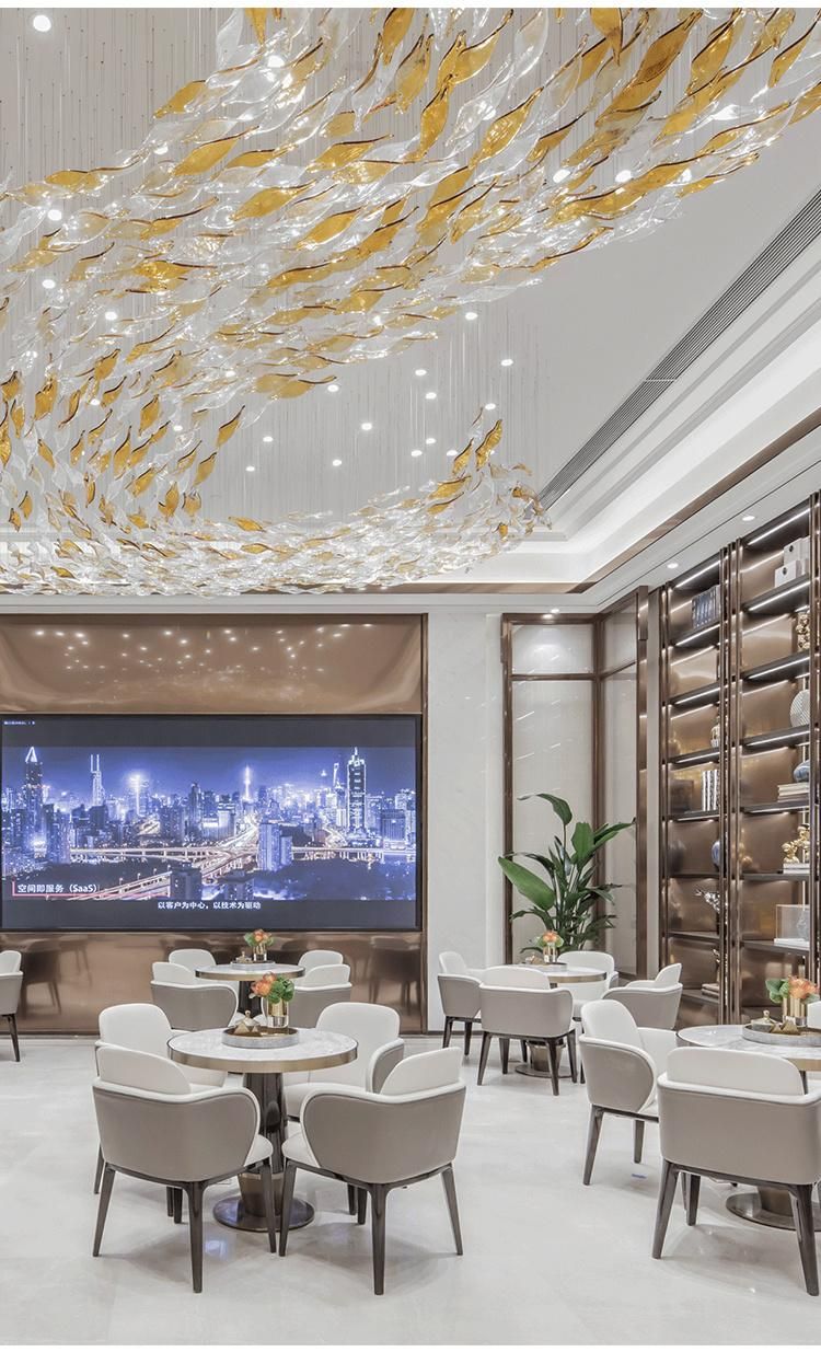 New Arrival Stair Villa Commercial Large Luxury Glass Non-Standard LED Chandelier Lamp