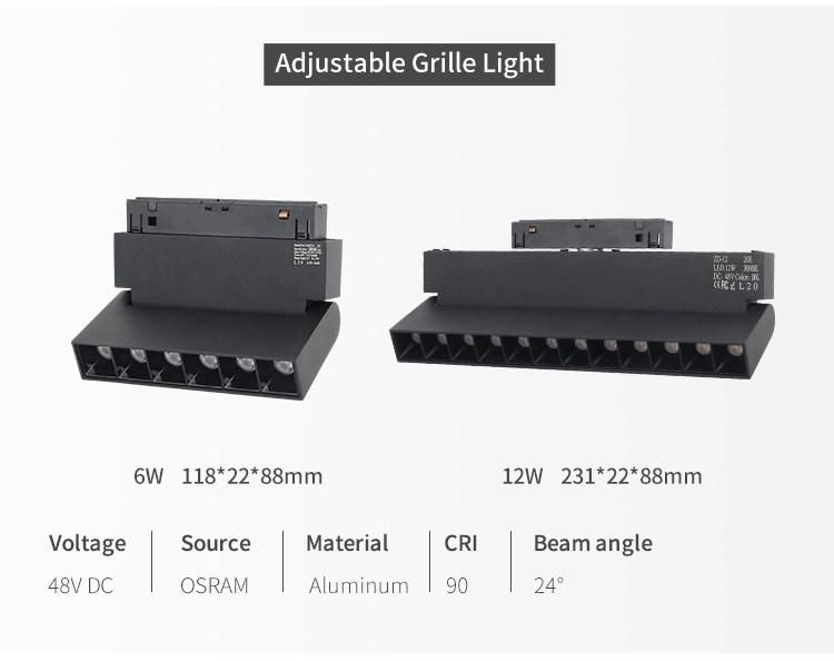 New Design Magnetic Track Light 48V LED Track Lighting System