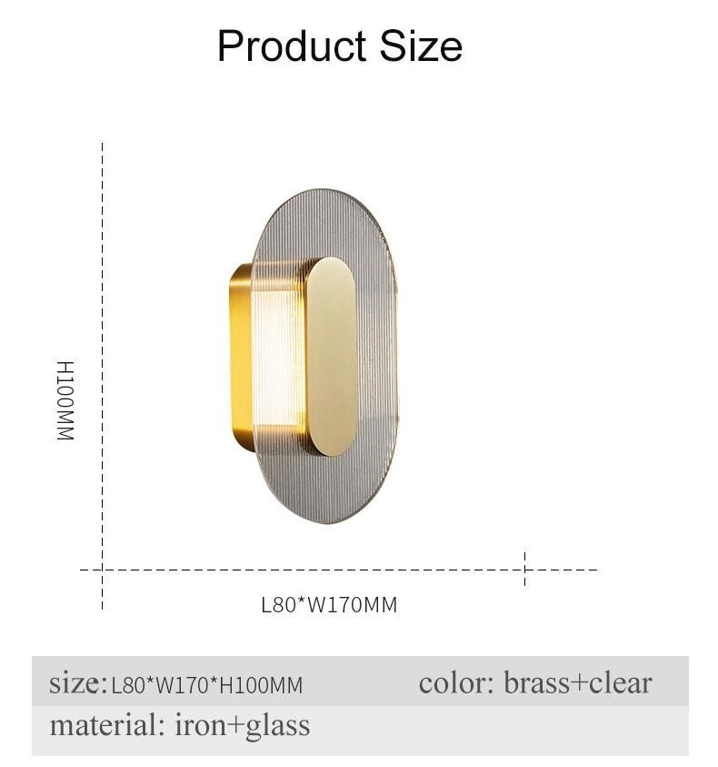 Modern Wall Sconces Lamp with Glass in Brass and Clear Color