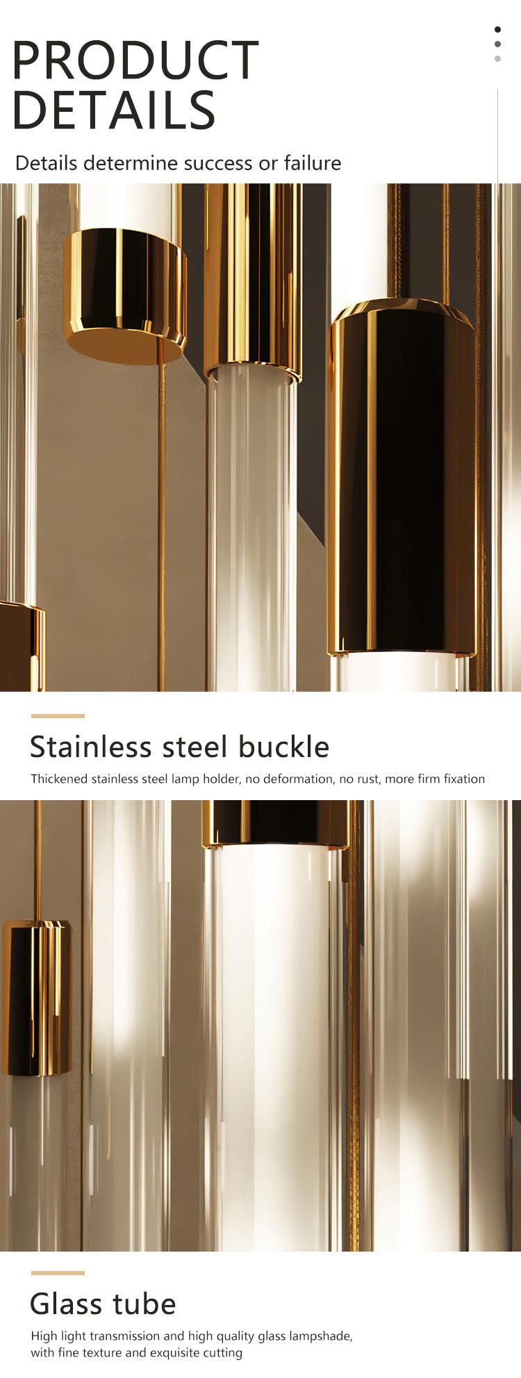 Hot Sale Large Custom Light Emitting Tube Long Stair Pendant Light