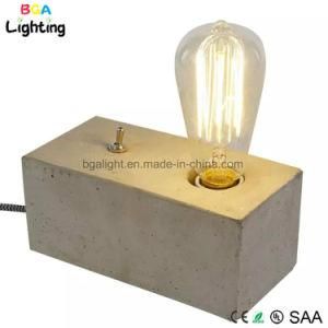 Decorative Rectangle Cement Table Reading Lamps, Over Bed Reading Lights for Students
