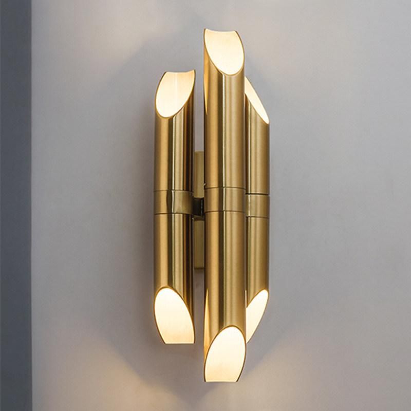 Nordic Luxury Wall Lamp Post-Modern Minimalist Living Room Hotel Golden Wall Lamp (WH-OR-123)