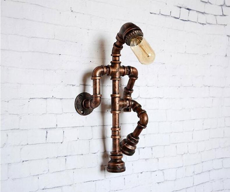 Creative Personality Robot Wall Lamp Industry Wind Pipe Loft Wall Light (WH-VR-30)